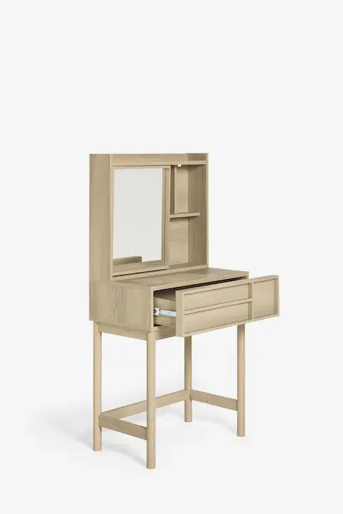 Dressing Table From Natural Wood - Shelves and Side mirror